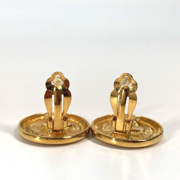 CHANEL vintage Deca CC Mark CC Accessories Earrings Metal Gold - Picture 5 of 8